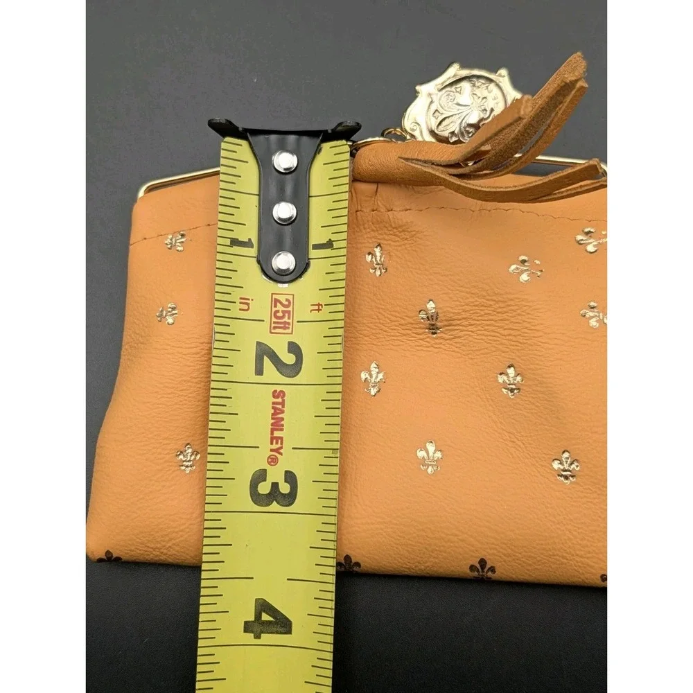 Vintage Firenze Leather Change Purse 1960s Bag Made In Italy Orange
